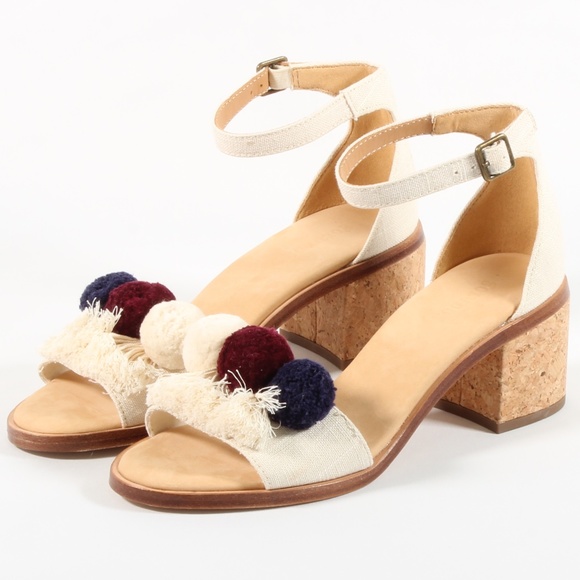 Soludos Shoes - Soludos Capri Pom Pom Heeled Sandals Size 7 NWOT
